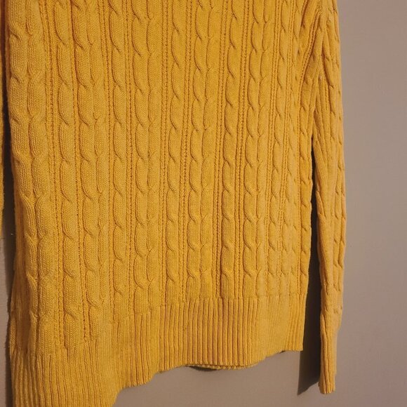 St. John's Bay | Women's Gold or Yellow Cableknit Sweater (Size Large) - Picture 9 of 11